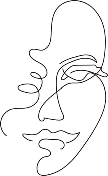Woman Line Art, Flower head Feminine Illustration, Woman face with flowers line, Minimalist Logo, Line Drawing, Nature Organic Cosmetics Makeup, vector