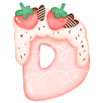 Strawberry and Chocolate alphabet D png