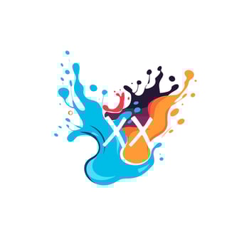AI generated Creative clothing workshop filled colorful initial logo idea. Trendy kids wear. Craft clothes. Letters inside colorful splashes shape. Graphic design vector