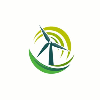 AI generated Alternative power solutions filled colorful logo. Sustainability business value. Wind turbine simple icon. Design element. Ai art for corporate branding vector