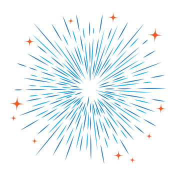 An illustration of fireworks on a Happy New Year celebration. png