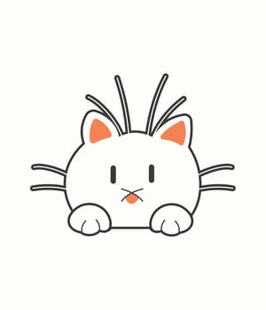 Cute cat vector icon art. simple cartoon doodle cat icon arts