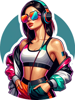 AI generated A modern pop girl in sunglasses looks seductive png