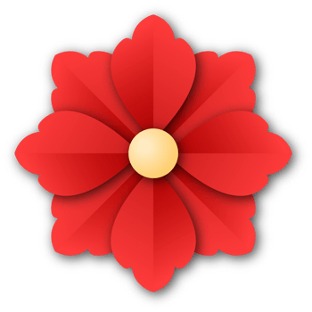 Red Flower Papercut png