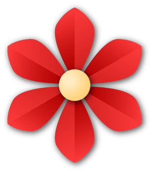 Red Flower Papercut png