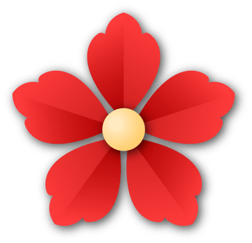 Red Flower Papercut png