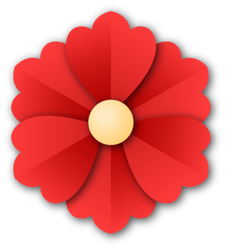 Red Flower Papercut png