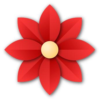 Red Flower Papercut png