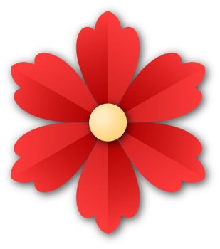 Red Flower Papercut png