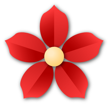 Red Flower Papercut png