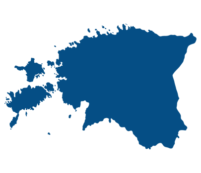 Estonia map. Map of Estonia in blue color png