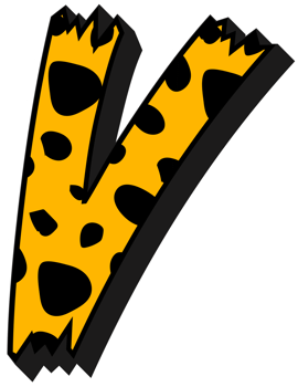 Cheetah Alphabet Letter V png
