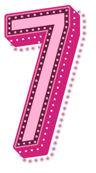 Valentine Pink Dotted Alphabet Number 7 png