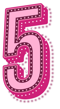 Valentine Pink Dotted Alphabet Number 5 png