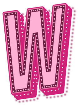 Valentine Pink Dotted Alphabet Letter W png
