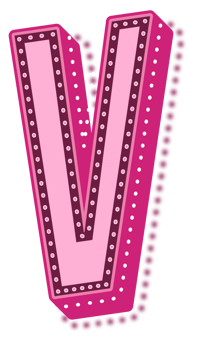 Valentine Pink Dotted Alphabet Letter V png