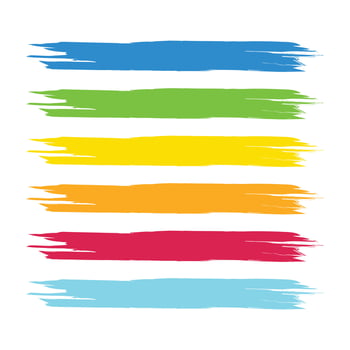 Colorful watercolor splashes. Colorful vector watercolor brush strokes. Rainbow colors watercolor paint. Highlight brush strokes is isolated on a white background