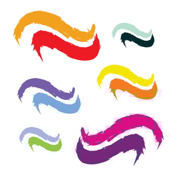 Colorful watercolor splashes. Colorful vector watercolor brush strokes. Rainbow colors watercolor paint. Highlight brush strokes is isolated on a white background