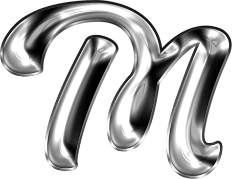 Metal Liquid Alphabet Letter M png