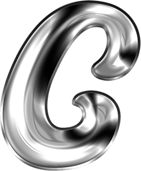 Metal Liquid Alphabet Letter C png
