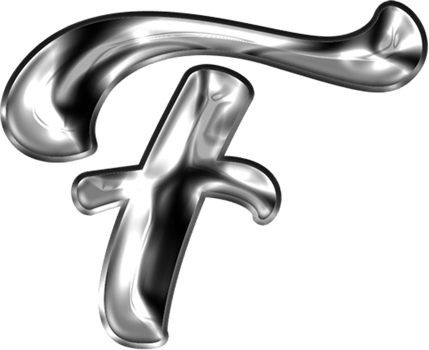 Metal Liquid Alphabet Letter F png