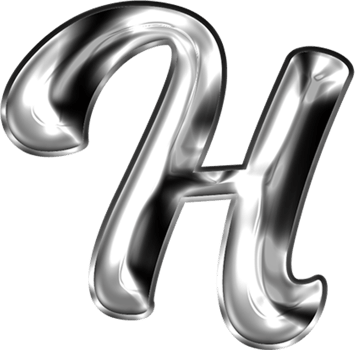 Metal Liquid Alphabet Letter H png