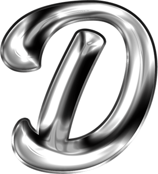 Metal Liquid Alphabet Letter D png