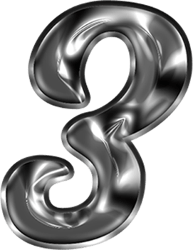 Metal Liquid Alphabet Number 3 png