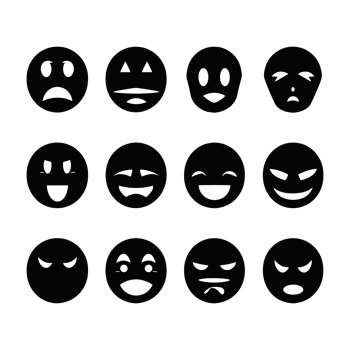 Face emotion icons silhouette PNG file