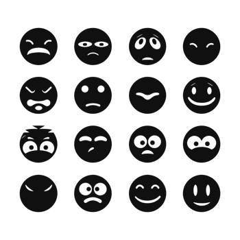 Face emotion icons silhouette PNG file