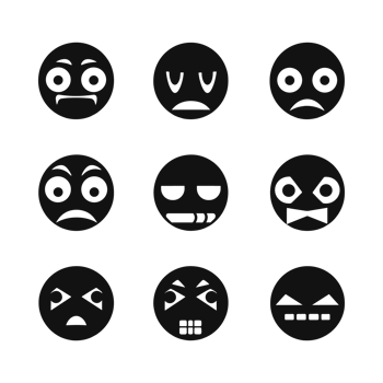 Face emotion icons silhouette PNG file