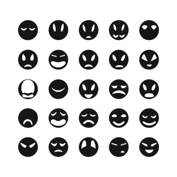 Face emotion icons silhouette PNG file
