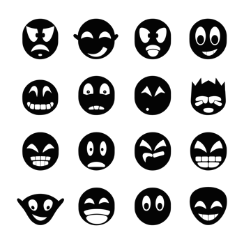 Face emotion icons silhouette PNG file