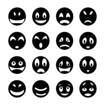 Face emotion icons silhouette PNG file