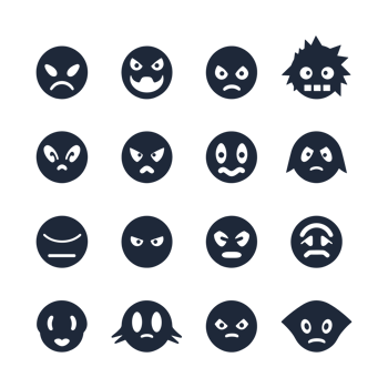Face emotion icons silhouette PNG file