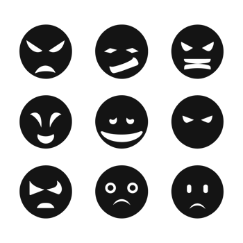 Face emotion icons silhouette PNG file