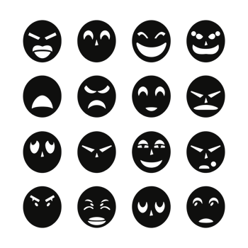 Face emotion icons silhouette PNG file