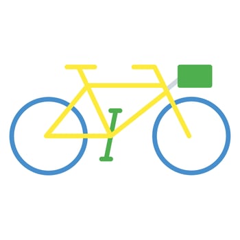 Bicycle icon or logo illustration flat color style vector