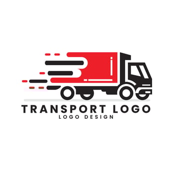Transport logistic concept cargo van truck delivery courier service logo design vector template