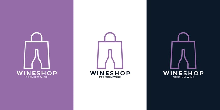wine shop logo design template minimalist clean vector