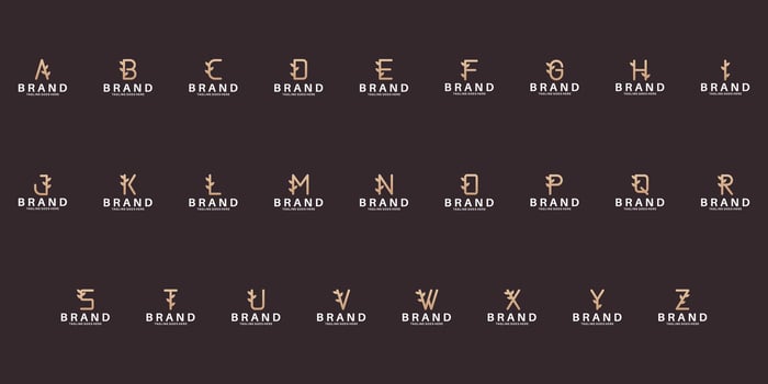set letter A to Z with leaf logo design vector
