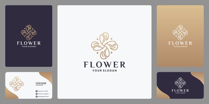 feminine beauty salon and spa logo design monogram line art style vector
