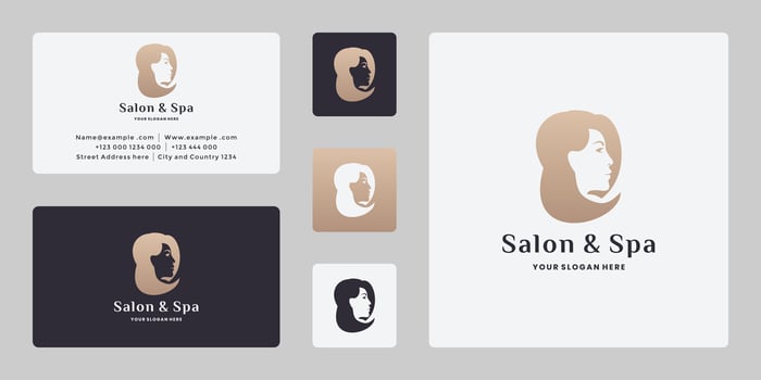 hair style, beauty woman salon and spa logo design vector