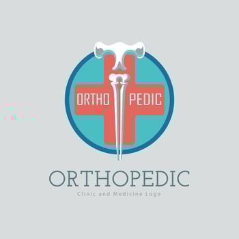 Orthopedics clinic and medicine logo template design for brand or company and other vector