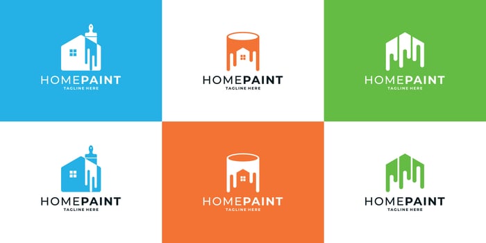 set of home paint, painting house logo design vector