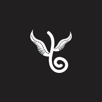 lettter b bird abstract wings logo vector