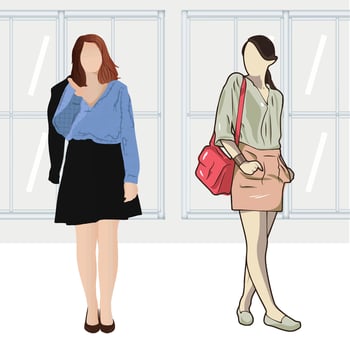 illustration of women's clothing models vector