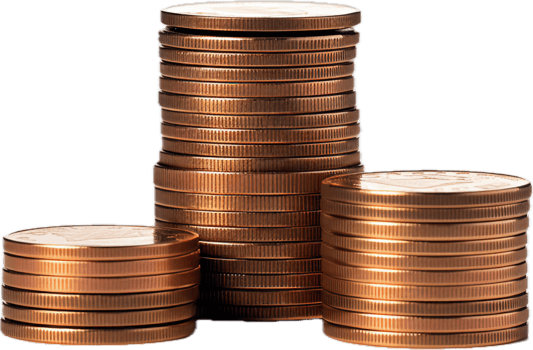 AI generated coin stack png
