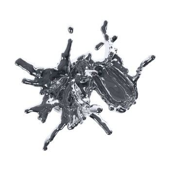 futuristic chrome liquid Abstract metallic shape 3d render png