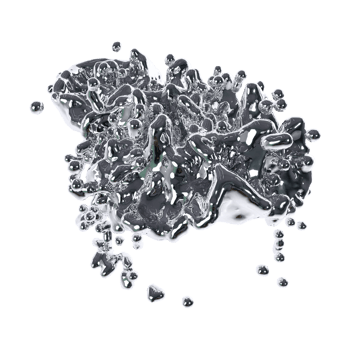 futuristic chrome liquid Abstract metallic shape 3d render png